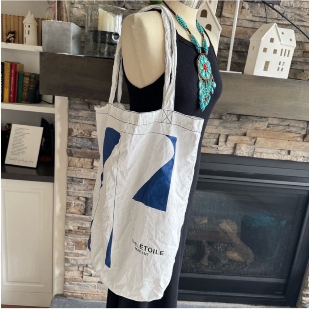 Isabel Marant Blue and White Graphic Tote - Picture 15 of 15
